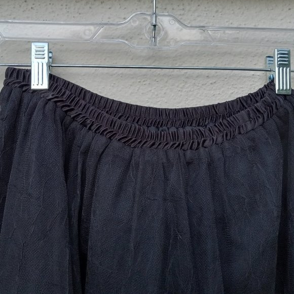 Vtge Black Mesh/Tulle Maxi Skirt Fairygrunge Dark Balletcore/Princess WhimsiGoth - Picture 7 of 15